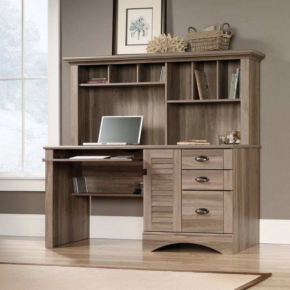 desk with shelves